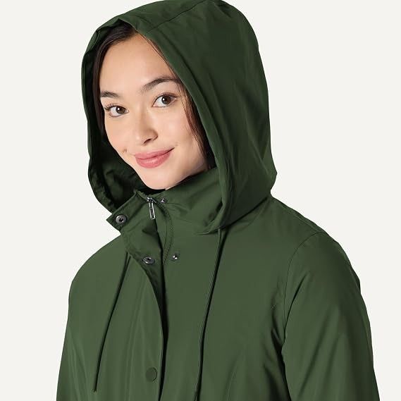 Green Hooded Rain Jacket image 3